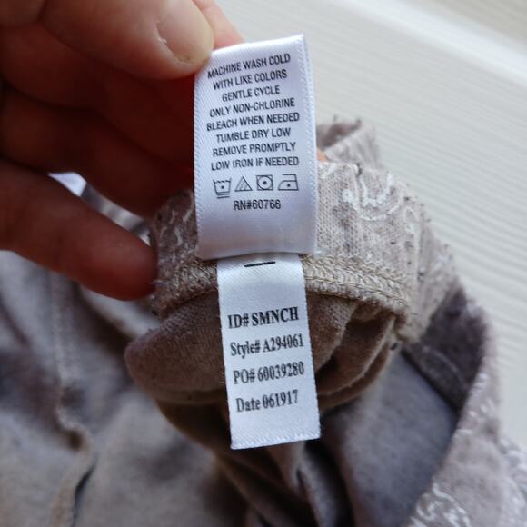 Tan Floral Print Pajama Pants 3X loungewear comfort sleepwear POCKETS plus size - Picture 7 of 12